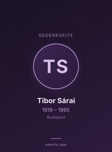 Gedenkportrait von Tibor Sárai