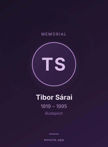 Memorial portrait of Tibor Sárai