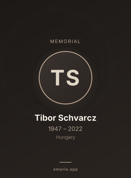 Memorial portrait of Tibor Schvarcz