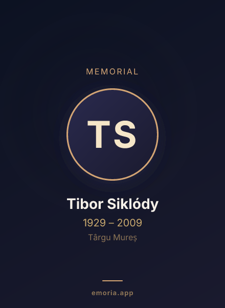 Memorial portrait of Tibor Siklódy