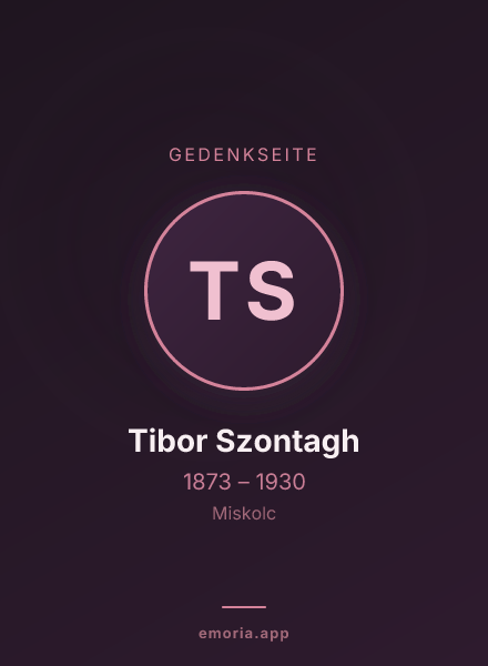 Gedenkportrait von Tibor Szontagh