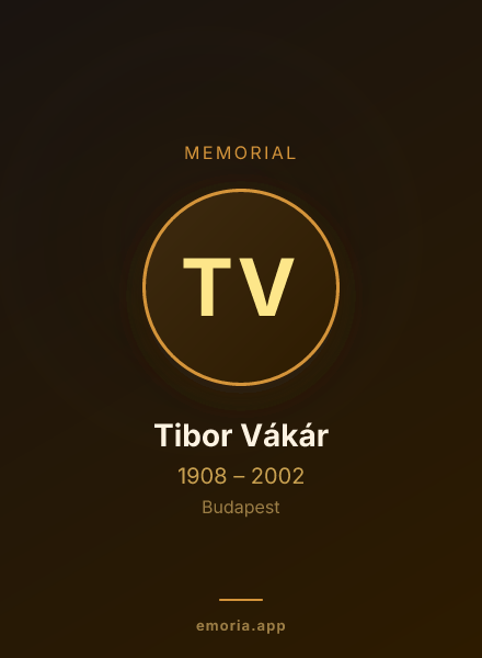 Memorial portrait of Tibor Vákár