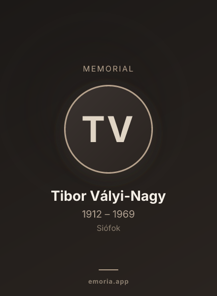 Memorial portrait of Tibor Vályi-Nagy