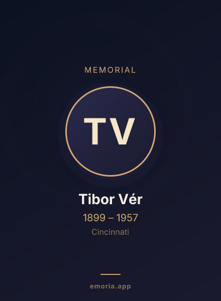 Memorial portrait of Tibor Vér