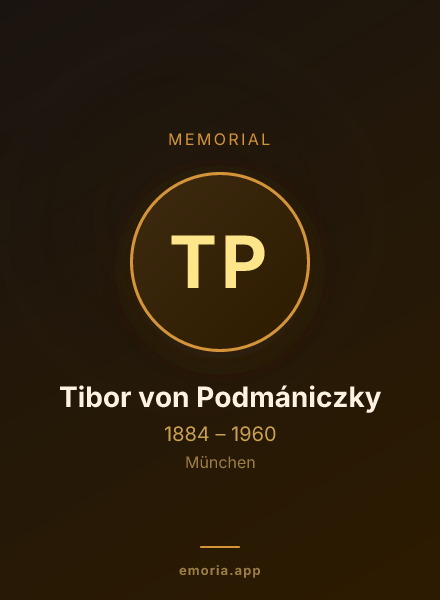 Memorial portrait of Tibor von Podmániczky