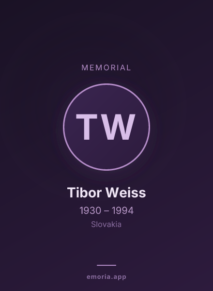 Memorial portrait of Tibor Weiss