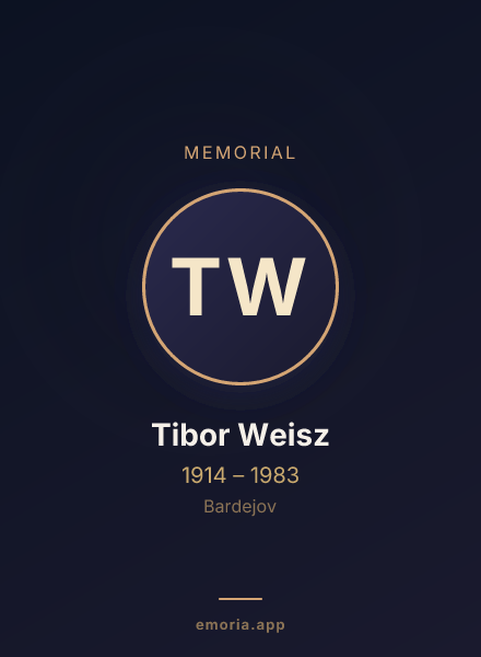 Memorial portrait of Tibor Weisz