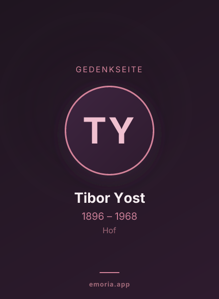 Gedenkportrait von Tibor Yost