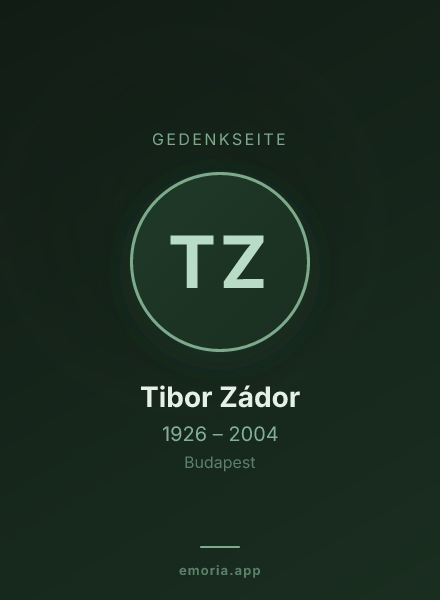Gedenkportrait von Tibor Zádor