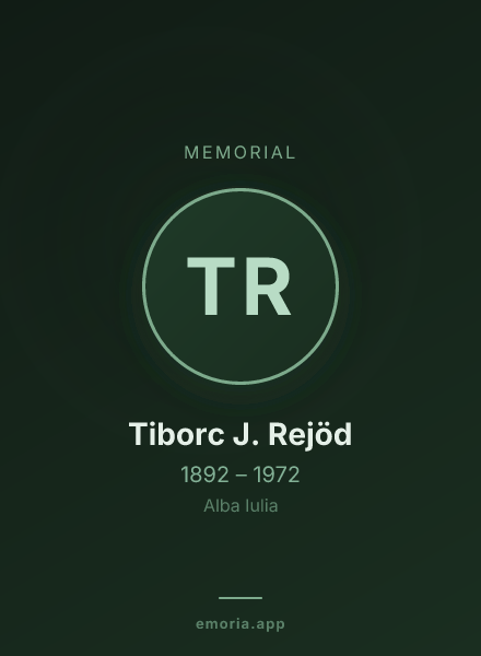 Memorial portrait of Tiborc J. Rejöd