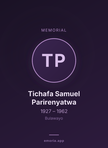 Memorial portrait of Tichafa Samuel Parirenyatwa
