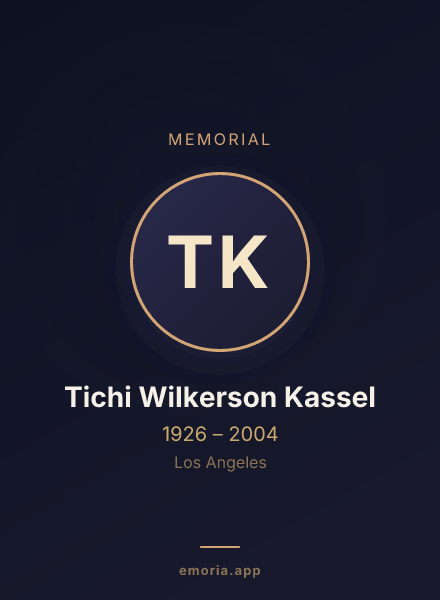 Memorial portrait of Tichi Wilkerson Kassel