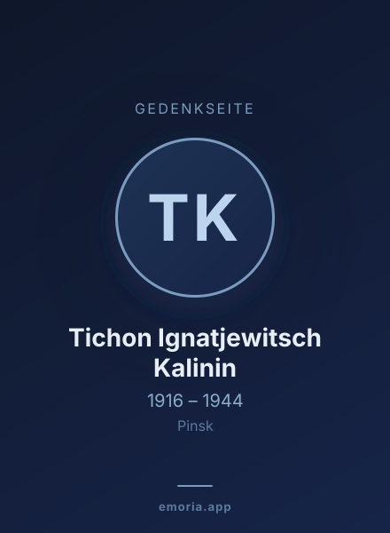 Gedenkportrait von Tichon Ignatjewitsch Kalinin
