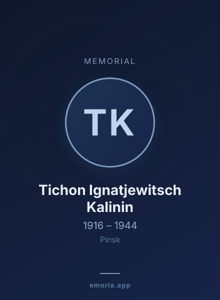 Memorial portrait of Tichon Ignatjewitsch Kalinin