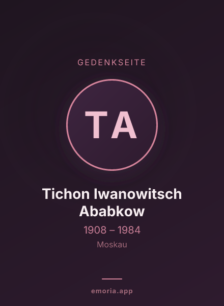 Gedenkportrait von Tichon Iwanowitsch Ababkow