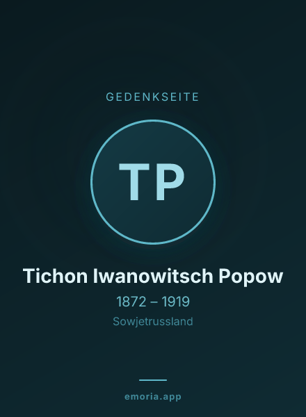 Gedenkportrait von Tichon Iwanowitsch Popow