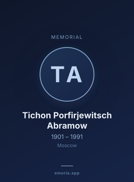 Memorial portrait of Tichon Porfirjewitsch Abramow