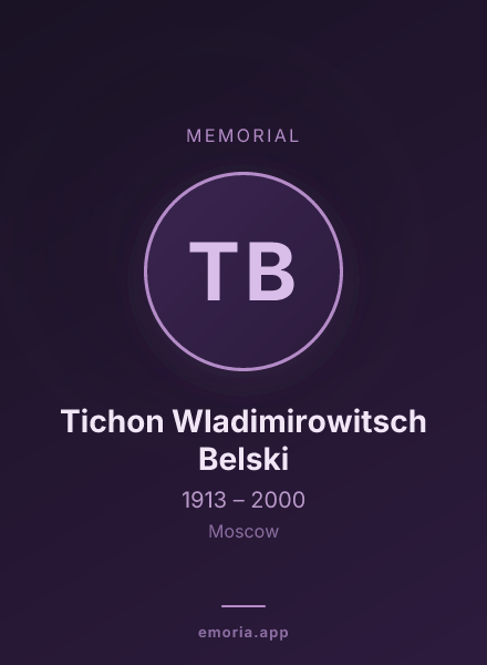 Memorial portrait of Tichon Wladimirowitsch Belski