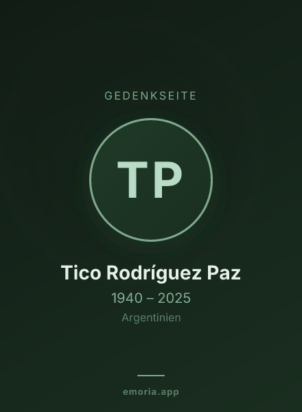 Gedenkportrait von Tico Rodríguez Paz