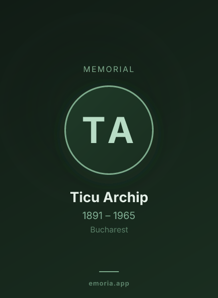 Memorial portrait of Ticu Archip