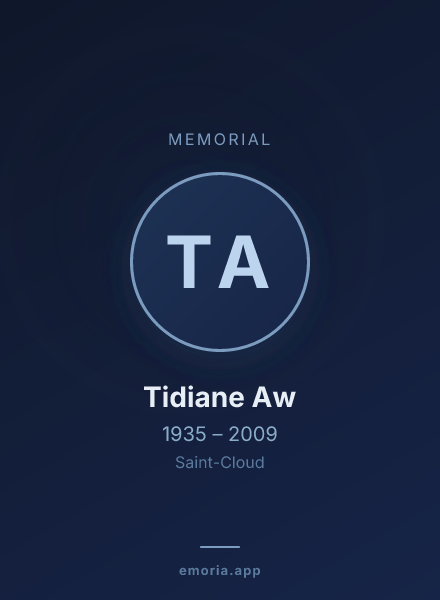 Memorial portrait of Tidiane Aw