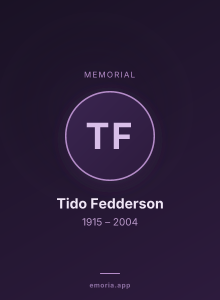 Memorial portrait of Tido Fedderson