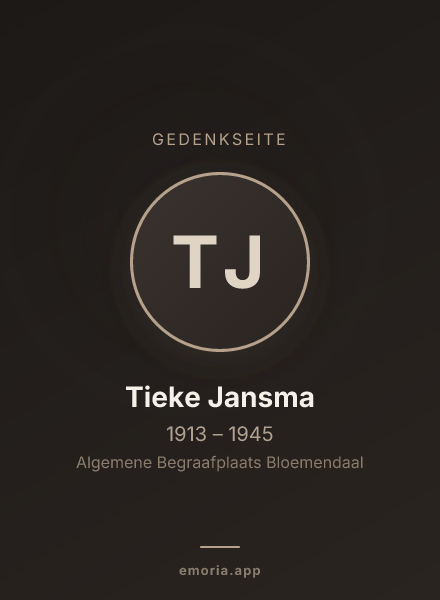 Gedenkportrait von Tieke Jansma