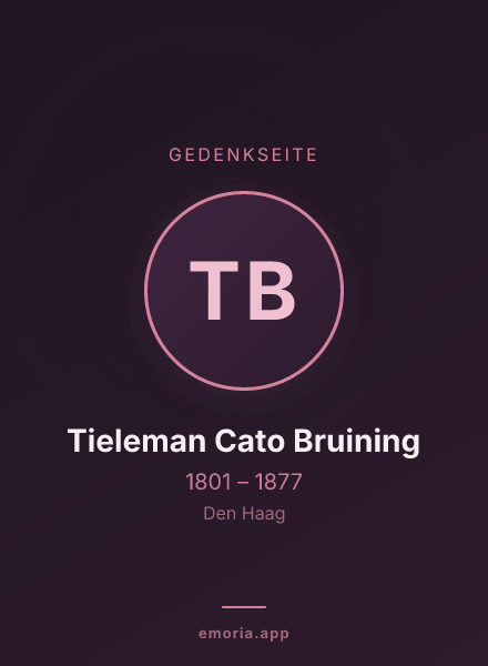 Gedenkportrait von Tieleman Cato Bruining