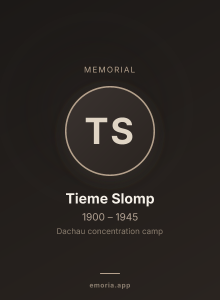 Memorial portrait of Tieme Slomp