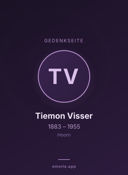 Gedenkportrait von Tiemon Visser
