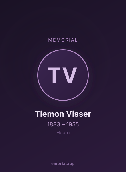 Memorial portrait of Tiemon Visser