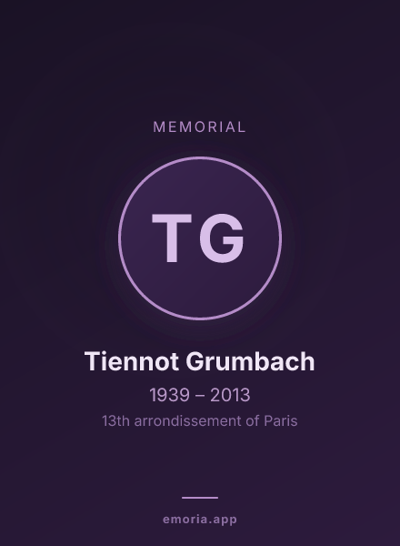 Memorial portrait of Tiennot Grumbach