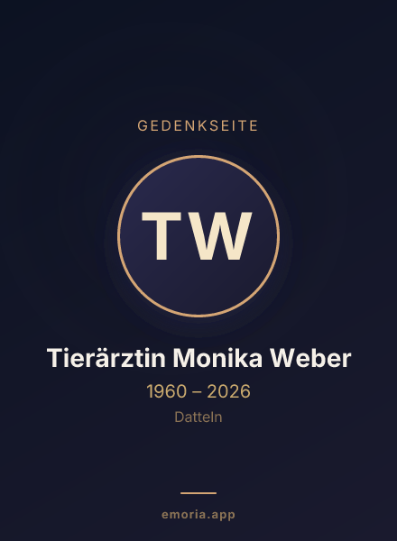 Gedenkportrait von Tierärztin Monika Weber