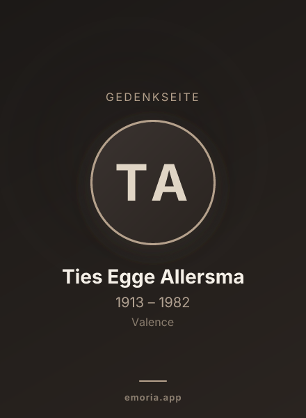 Gedenkportrait von Ties Egge Allersma