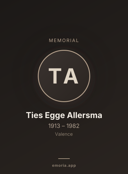 Memorial portrait of Ties Egge Allersma