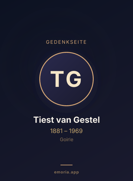 Gedenkportrait von Tiest van Gestel