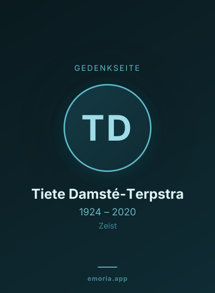 Gedenkportrait von Tiete Damsté-Terpstra