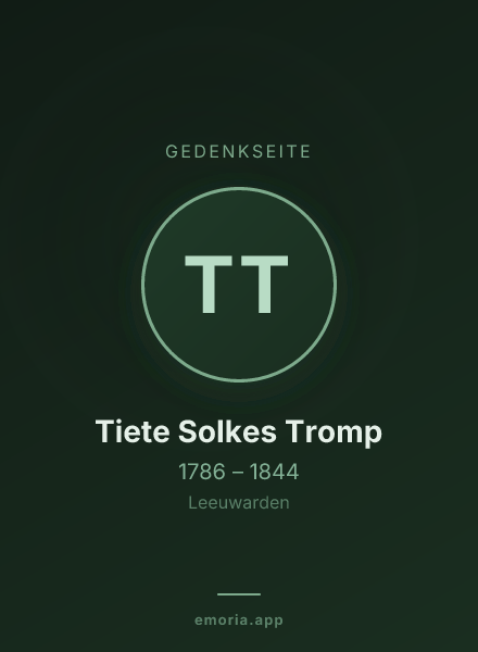 Gedenkportrait von Tiete Solkes Tromp