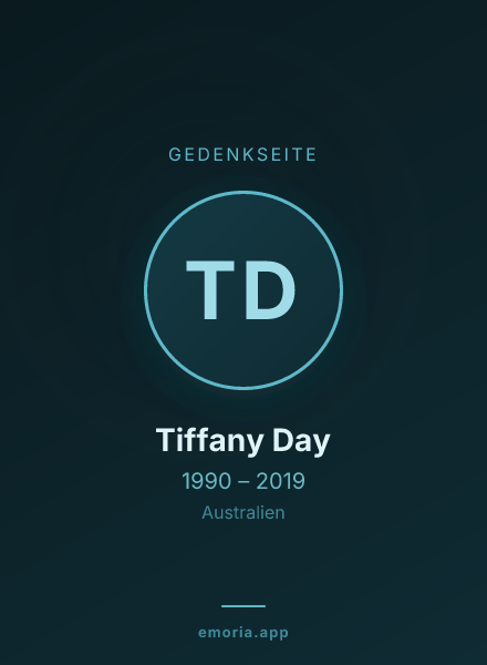 Gedenkportrait von Tiffany Day