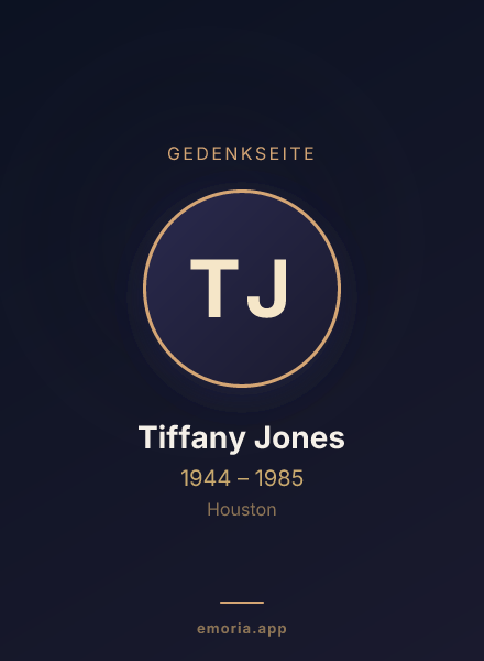 Gedenkportrait von Tiffany Jones