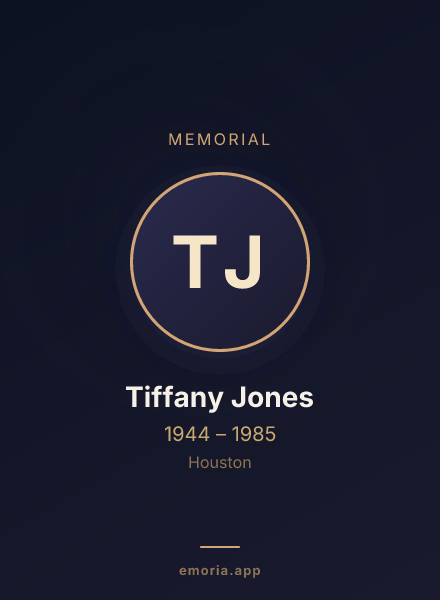 Memorial portrait of Tiffany Jones