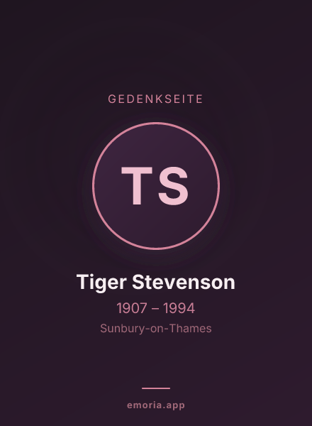 Gedenkportrait von Tiger Stevenson