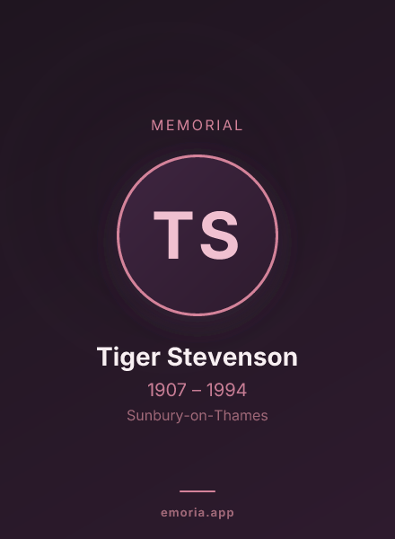 Memorial portrait of Tiger Stevenson