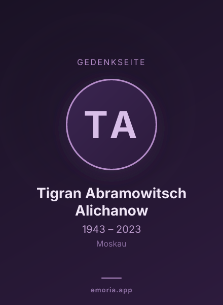 Gedenkportrait von Tigran Abramowitsch Alichanow