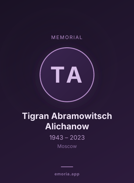 Memorial portrait of Tigran Abramowitsch Alichanow