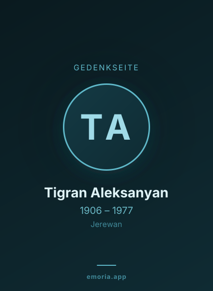 Gedenkportrait von Tigran Aleksanyan