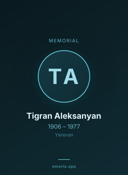 Memorial portrait of Tigran Aleksanyan