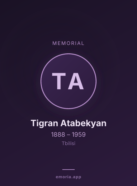 Memorial portrait of Tigran Atabekyan