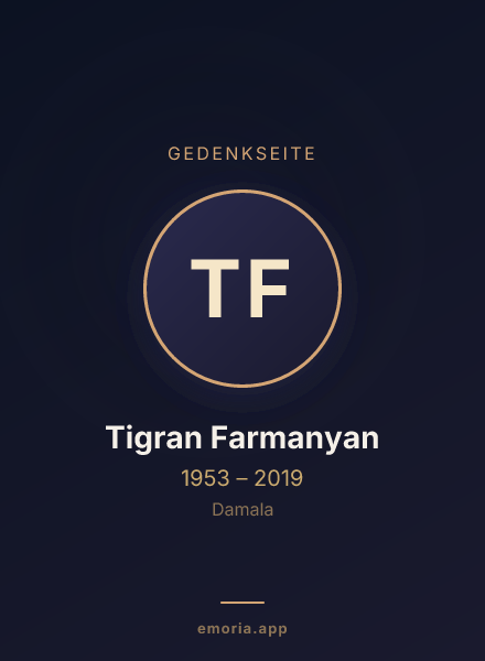 Gedenkportrait von Tigran Farmanyan
