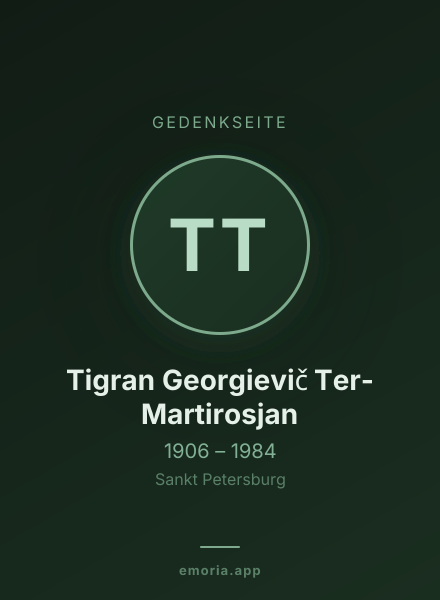 Gedenkportrait von Tigran Georgievič Ter-Martirosjan